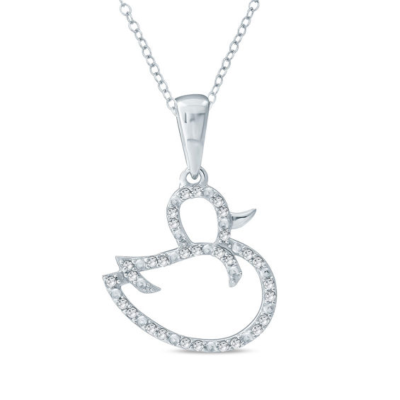 1/10 CT. T.w. Diamond Duck Pendant in Sterling Silver