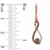 Thumbnail Image 2 of 1/4 CT. T.W. Composite Champagne and White Diamond Infinity Drop Earrings in 10K Rose Gold