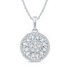 Thumbnail Image 0 of 1/2 CT. T.W. Composite Baguette and Round Diamond Frame Pendant in 10K White Gold