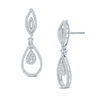Thumbnail Image 1 of 3/8 CT. T.W. Multi-Diamond Double Teardrop Earrings in 10K White Gold