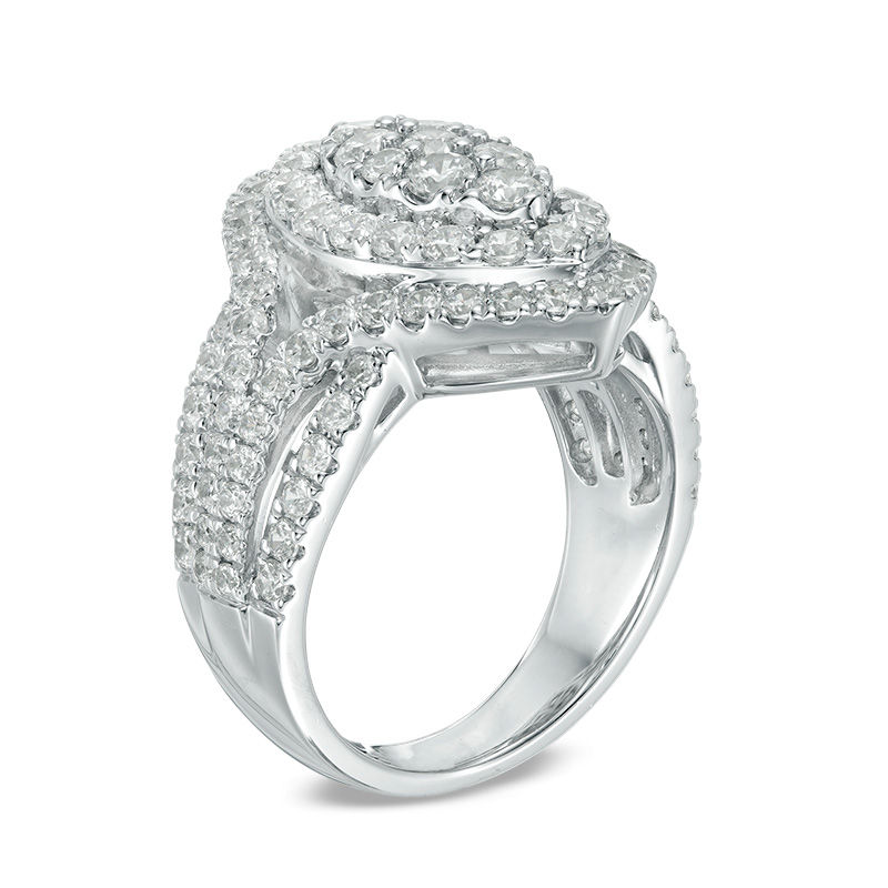 Main Image 2 of 2-1/2 CT. T.W. Composite Diamond Marquise Frame Engagement Ring in 14K White Gold