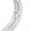 Thumbnail Image 4 of 1/8 CT. T.W. Composite Diamond Flower-Sides Interlocking Bridal Set in 10K Two-Tone Gold