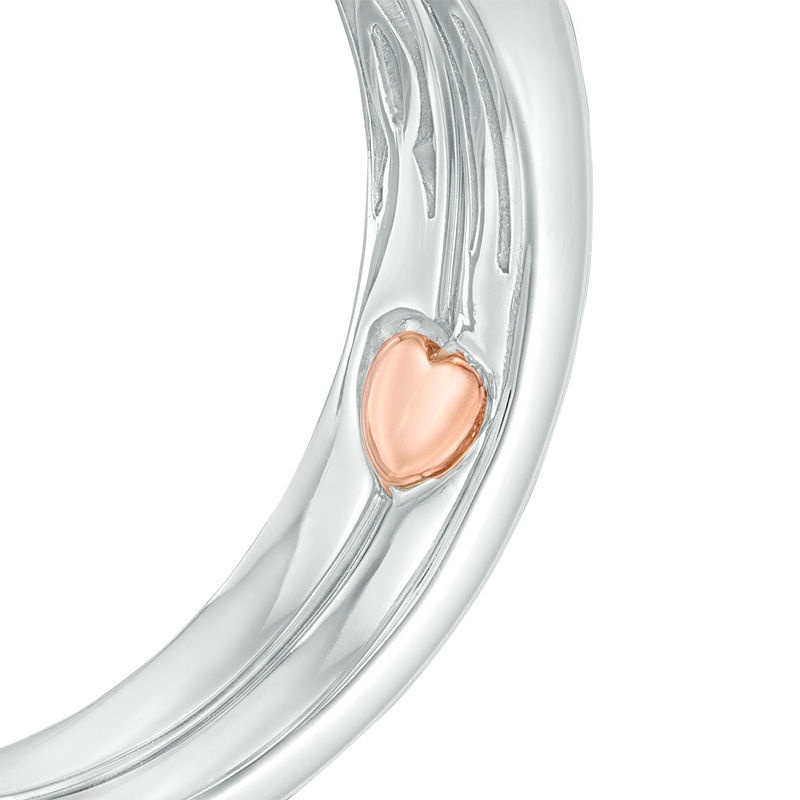 Main Image 4 of 1/2 CT. T.W. Emerald-Cut Diamond Frame Interlocking Bridal Set in 10K White Gold