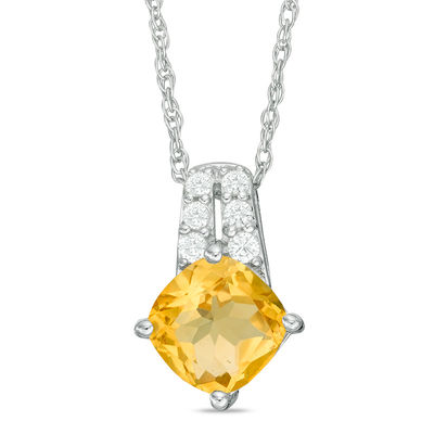 Lab-Created White Sapphire Pendant 
