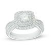 Thumbnail Image 1 of Vera Wang Love Collection 1-1/5 CT. T.W. Diamond Double Cushion Frame Engagement Ring in 14K White Gold