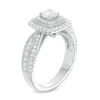 Thumbnail Image 2 of Vera Wang Love Collection 1-1/5 CT. T.W. Diamond Double Cushion Frame Engagement Ring in 14K White Gold