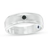 Thumbnail Image 1 of Vera Wang Men's 1/20 CT. Black Diamond Solitaire Wedding Band in 14K White Gold