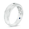 Thumbnail Image 2 of Vera Wang Men's 1/20 CT. Black Diamond Solitaire Wedding Band in 14K White Gold