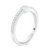 Vera Wang Love Collection 1/3 CT. T.W. Emerald-Cut Diamond Sideways Stackable Band in 14K White Gold