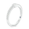 Thumbnail Image 2 of Vera Wang Love Collection 1/3 CT. T.W. Emerald-Cut Diamond Sideways Stackable Band in 14K White Gold