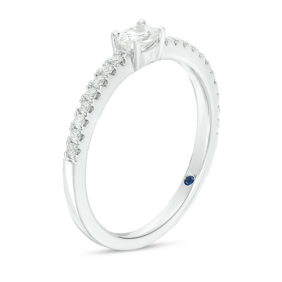 Vera Wang Love Collection 1/3 CT. T.w. Oval Diamond Sideways Stackable Band in 14K White Gold