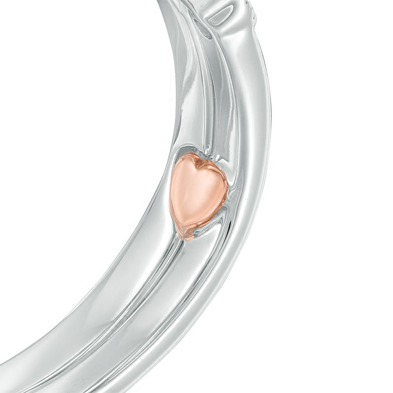 Main Image 4 of 1/2 CT. T.W. Oval Diamond Frame Vintage-Style Interlocking Bridal Set in 10K White Gold