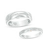 Thumbnail Image 1 of 1/8 CT. T.W. Diamond Duo Wedding Band Set in 10K White Gold - Size 7 and 10