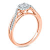 Thumbnail Image 1 of 1/5 CT. TW. Diamond Frame Twist Shank Promise Ring in 10K Rose Gold