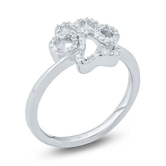 1/20 CT. T.w. Diamond Dog Paw Print Ring in Sterling Silver