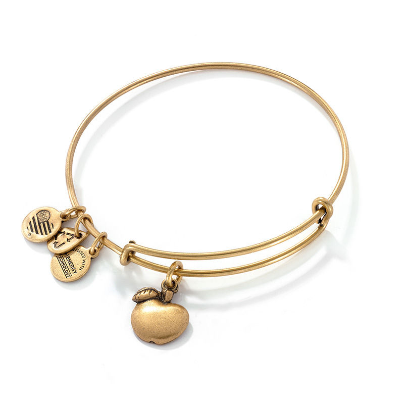 Alex and Ani Apple of Abundance Charm Bangle in Gold-Tone Brass