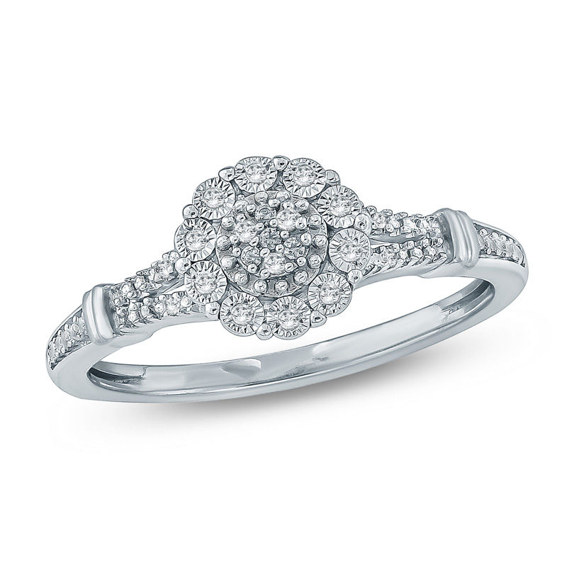 Main Image 1 of 1/20 CT. T.W. Composite Diamond Promise Ring in Sterling Silver