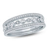 Thumbnail Image 1 of 1/4 CT. T.W. Diamond Three Piece Stackable Band Set in 10K White Gold