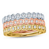 Thumbnail Image 0 of 1/4 CT. T.W. Diamond Honeycomb Three Piece Stackable Band Set in 10K Tri-Tone Gold