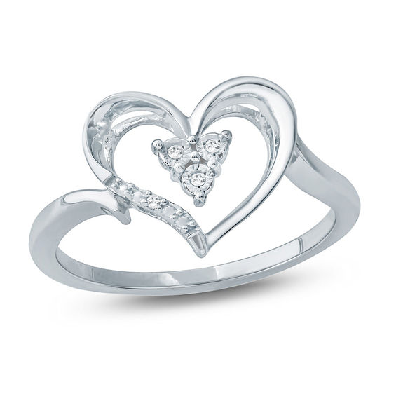 Diamond Accent Heart Ring In Sterling Silver Zales