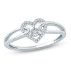 Thumbnail Image 1 of 1/20 CT. T.W. Diamond Heart Promise Ring in Sterling Silver