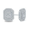 Thumbnail Image 1 of 1/2 CT. T.W. Baguette and Round Multi-Diamond Octagon Frame Stud Earrings in 10K White Gold