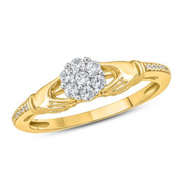 1 5 CT. T.W. Diamond Claddagh Promise Ring in 10K Gold Zales