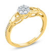 Thumbnail Image 2 of 1/5 CT. T.W. Diamond Claddagh Promise Ring in 10K Gold