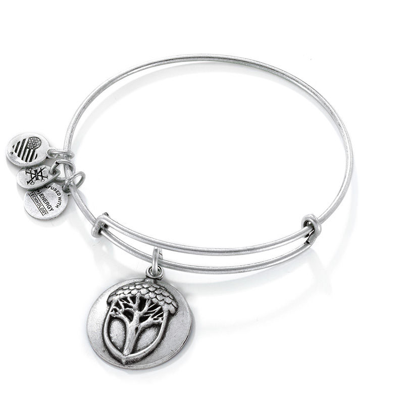 Alex and Ani Unexpected Miracles Tree Charm Bangle in Silver-Tone Brass