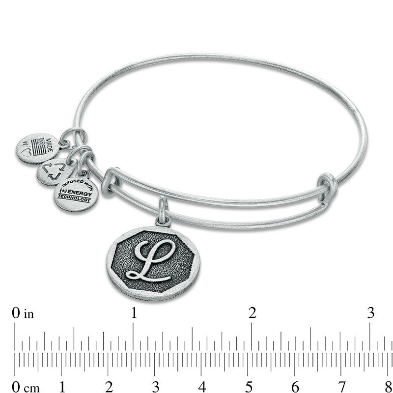 Main Image 2 of Alex and Ani Initial "L" Charm Bangle in Silver-Tone Brass