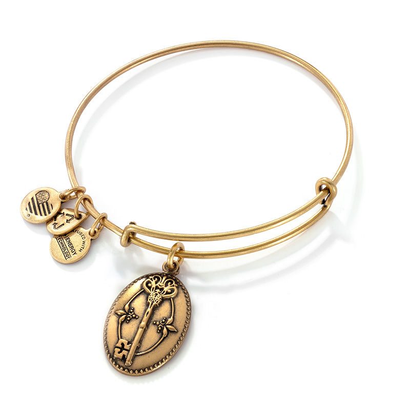 Main Image 1 of Alex and Ani Key to Life Charm Bangle in Gold-Tone Brass
