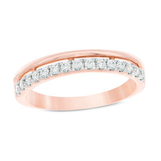 1/4 CT. T.W. Diamond Stacked Anniversary Band in 10K Rose Gold | Zales