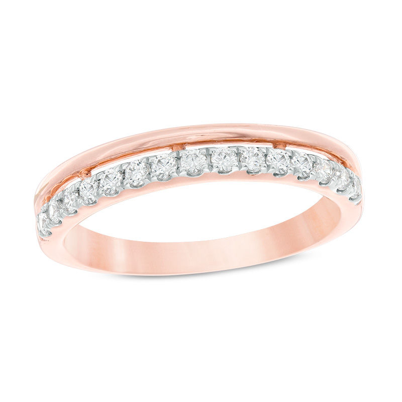 1/4 CT. T.W. Diamond Stacked Anniversary Band in 10K Rose Gold