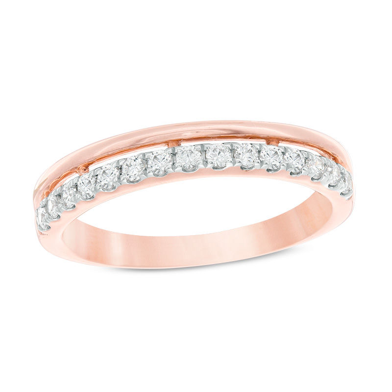 Main Image 1 of 1/4 CT. T.W. Diamond Stacked Anniversary Band in 10K Rose Gold