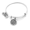 Thumbnail Image 0 of Alex and Ani Initial "G" Charm Bangle in Silver-Tone Brass