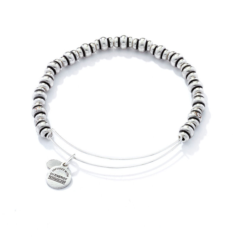 Main Image 1 of Alex and Ani Nile Beaded Bangle in Silver-Tone Brass