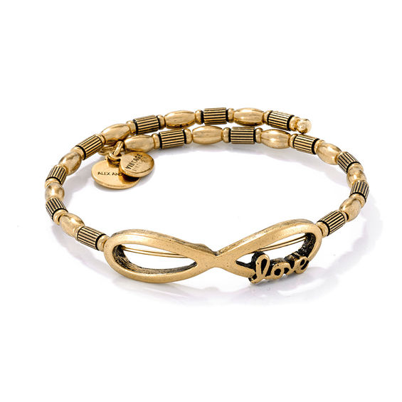 Alex and Ani Infinite Love Wrap Bangle in Gold-Tone Brass