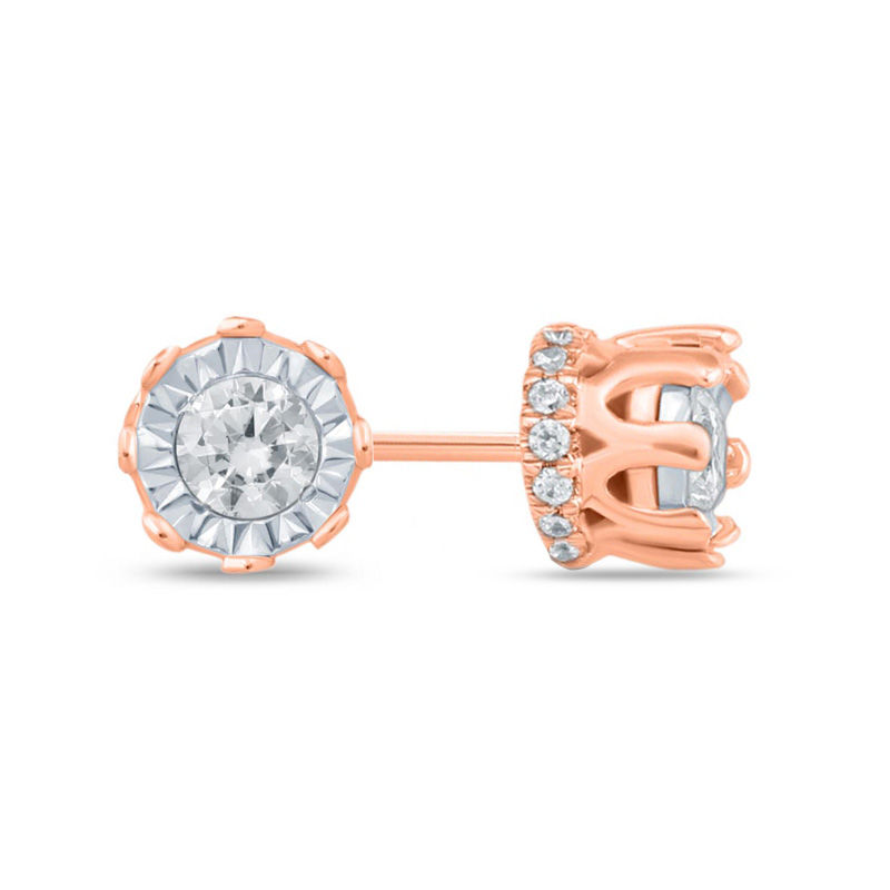 1 4 Ct T W Diamond Crown Stud Earrings In 10k Rose Gold Zales 1 4 Ct T W Diamond Crown Stud Earrings In 10k Rose Gold Zales