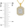 Thumbnail Image 1 of 1/3 CT. T.W. Baguette and Round Multi-Diamond Octagon Frame Pendant in 10K Gold