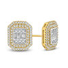 Thumbnail Image 0 of 1/2 CT. T.W. Baguette and Round Multi-Diamond Octagon Frame Stud Earrings in 10K Gold