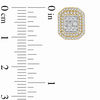 Thumbnail Image 2 of 1/2 CT. T.W. Baguette and Round Multi-Diamond Octagon Frame Stud Earrings in 10K Gold