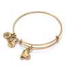 Thumbnail Image 0 of Alex and Ani Crystal Cupid's Heart Charm Bangle in Gold-Tone Brass
