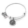 Thumbnail Image 1 of Alex and Ani Initial "E" Charm Bangle In Silver-Tone Brass