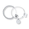 Thumbnail Image 1 of Alex and Ani Snowflake Two-Piece Charm Bangle Set in Brass with Silver Electroplate