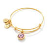 Thumbnail Image 1 of Alex and Ani Light Purple Crystal June Birthstone Charm Bangle in Brass with Gold Electroplate