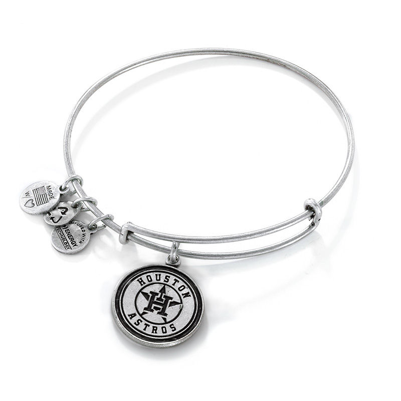 Main Image 1 of Alex and Ani Houston Astros Logo Charm Bangle in Silver-Tone Brass
