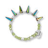 Thumbnail Image 0 of Alex and Ani Verdant Aura Depths of the Wild Beaded and Spike Wrap Bangle in Silver-Tone Brass