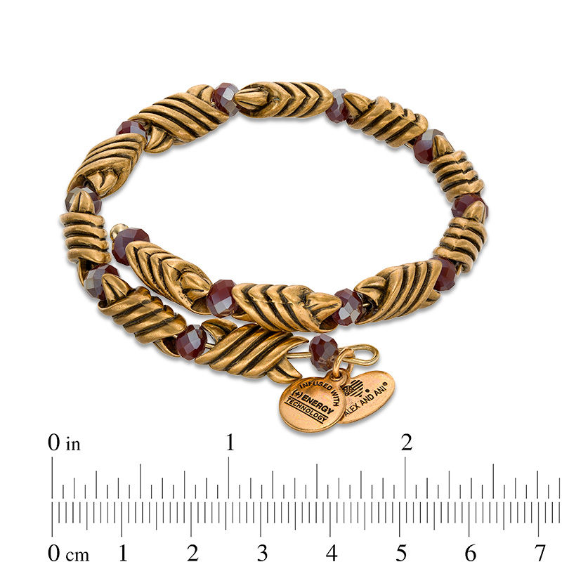 Alex and Ani Forest's Blessing Jasper Crystal and Beaded Wrap Bangle in Gold-Tone Brass