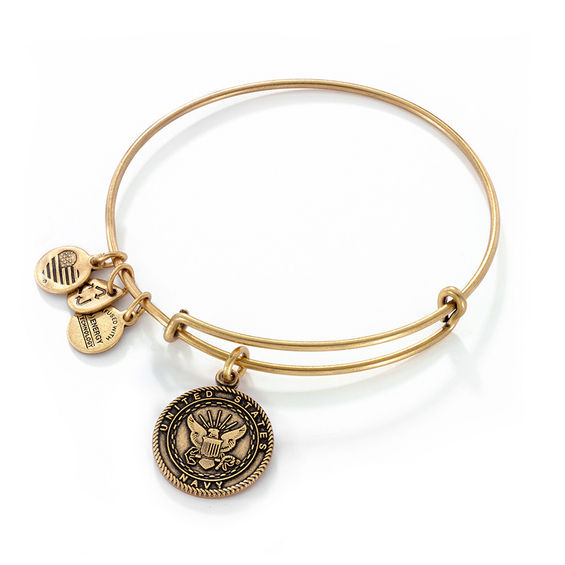 Alex and Ani U.S. Navy Charm Bangle in Gold-Tone Brass