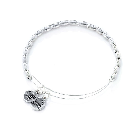 Alex and Ani Jordan Beaded Bangle in Silver-Tone Brass